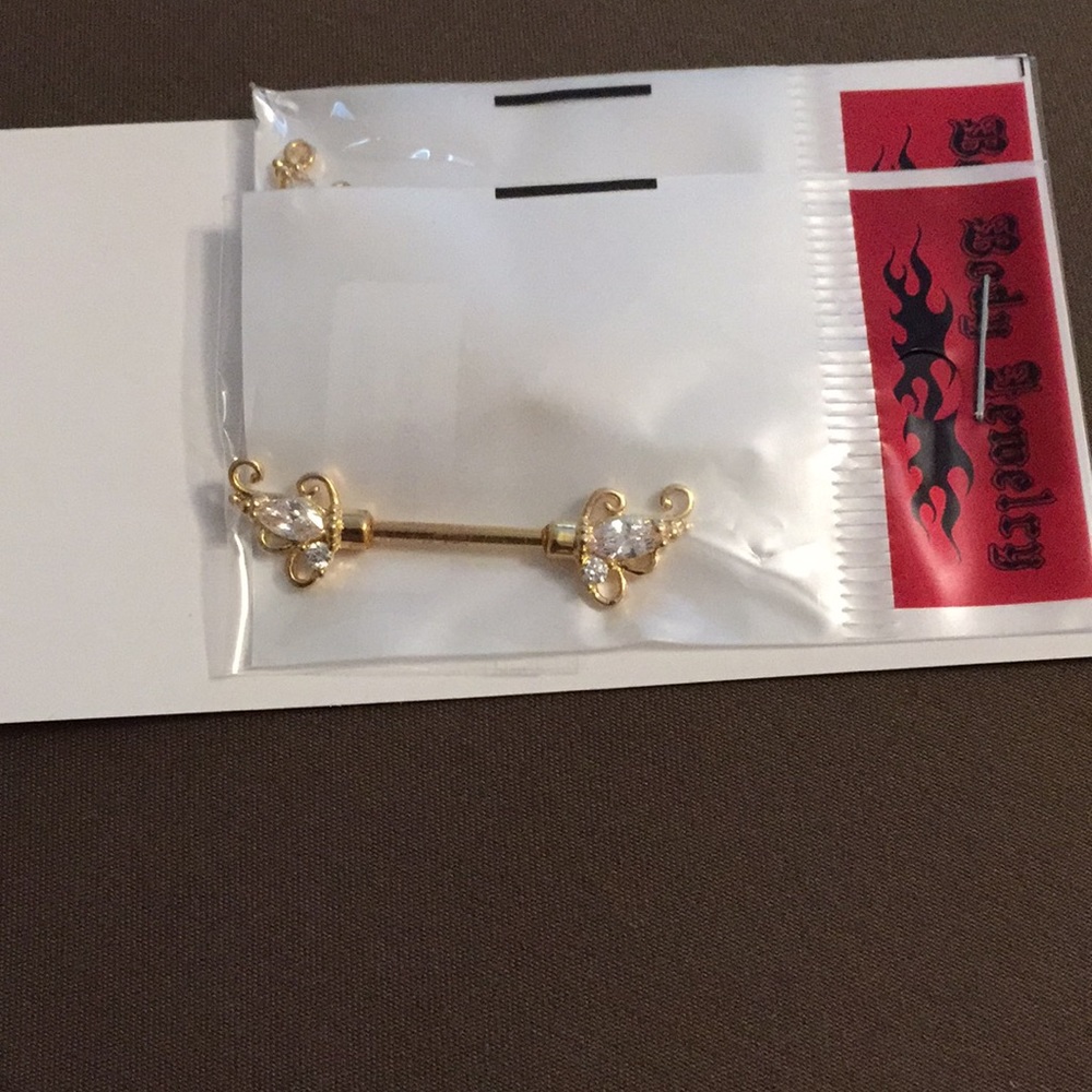 Gold plated nipple rings